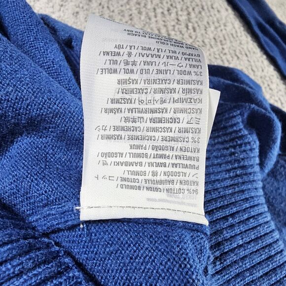 Abercrombie and Fitch Sweater Mens Large Muscle V Neck‎ Blue Long Sleeve Cotton - Picture 3 of 9